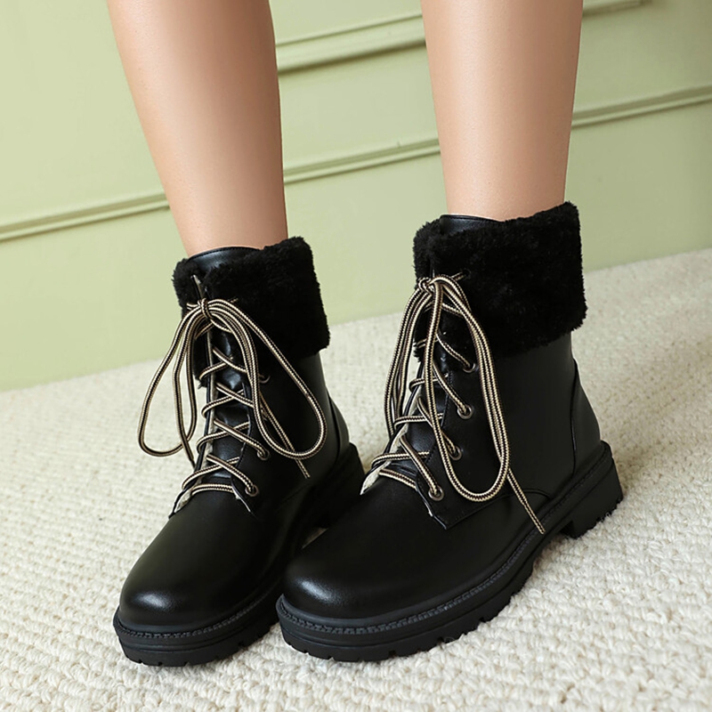 Women'S Shoes Extended Sizes - ORCHALISA Damskie śniegowce do kostki, kwadratowy