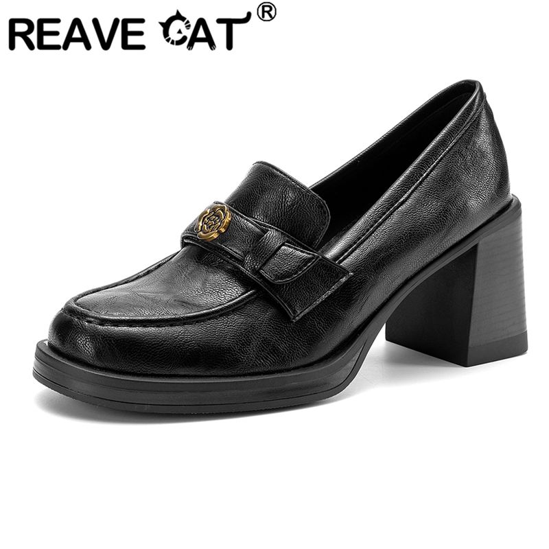 Women'S Shoes Extended Sizes - REAVE CAT Czarne Damskie Czółenka z