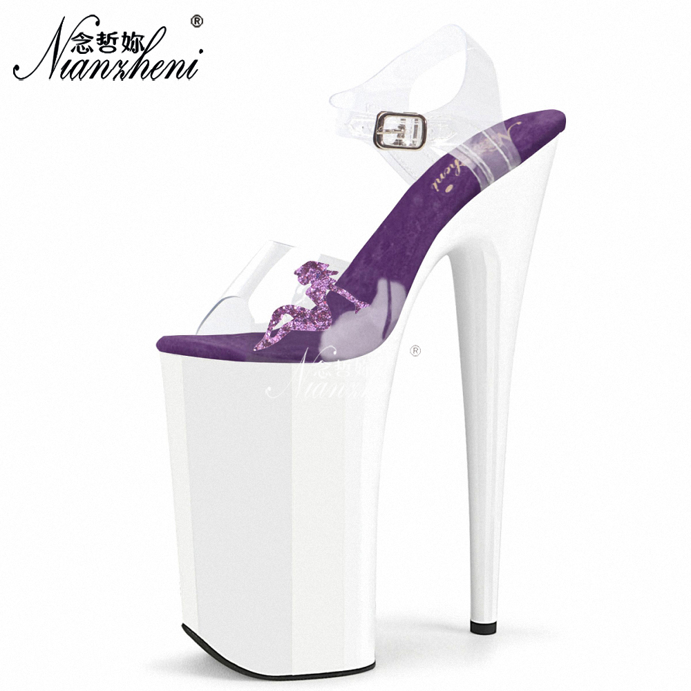 Clear Strap Heel - Egzotyczne sandały na platformie z przezroczystego