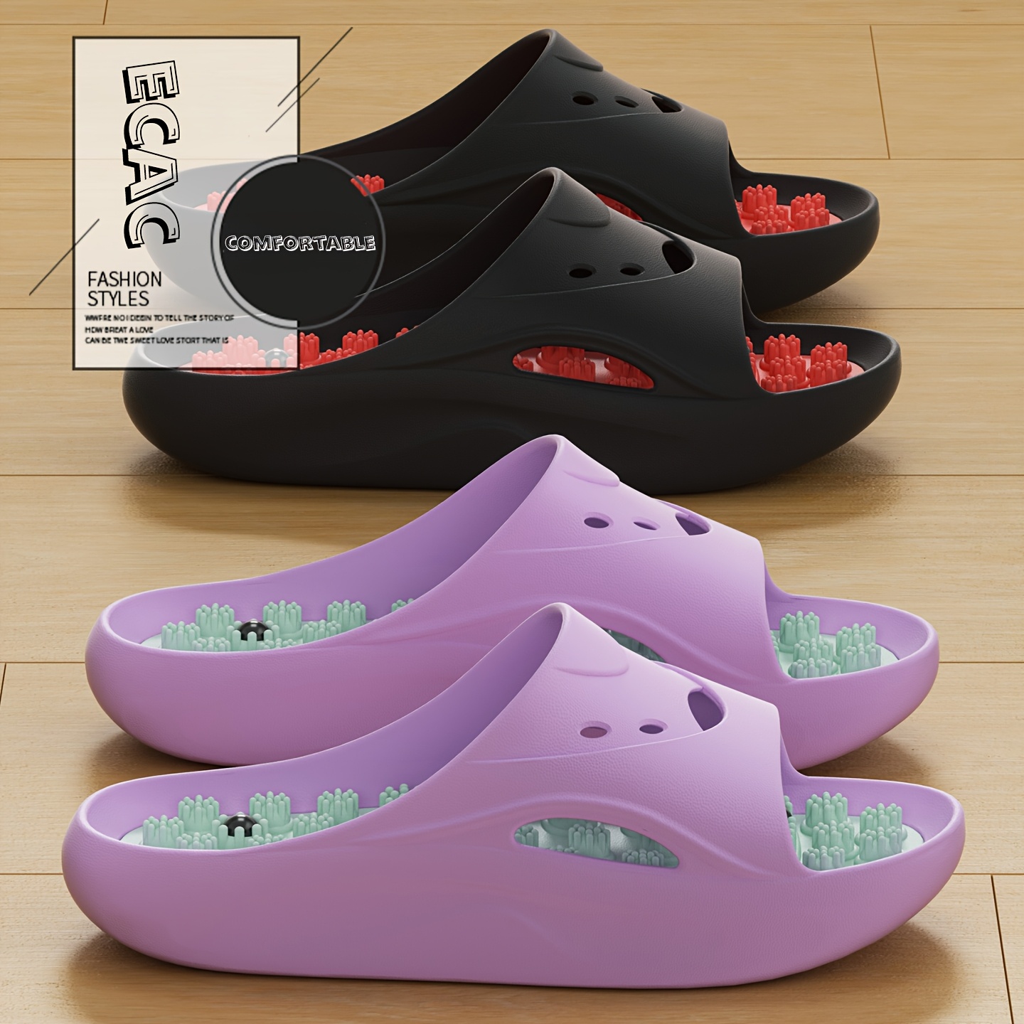 Women Shoes Sandals - Damskie Męskie Klapki Masujące EVA z