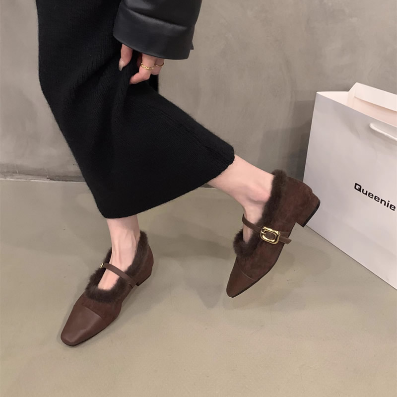 Women Shoes Winter - Mokasyny Futrzane Buty Damskie Wygodne i