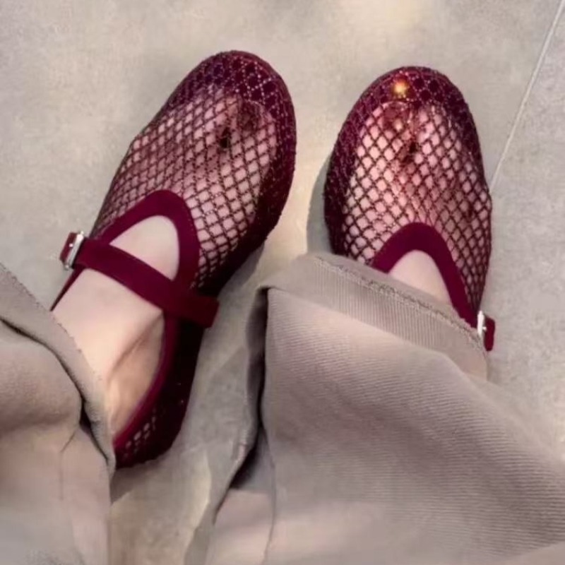 Women Shoes Sandals - Ażurowe sandały Baotou z cyrkoniami damskie