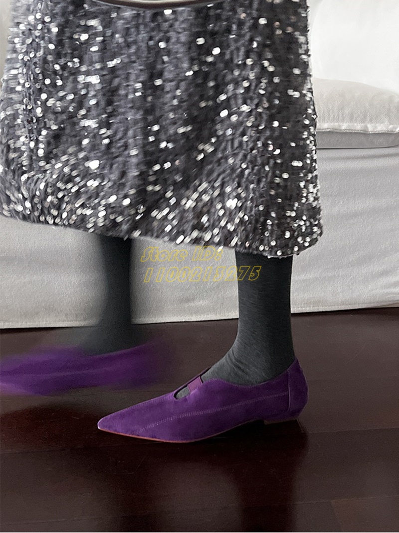 Fioletowe zamszowe czółenka z  – Women Shoes Winter recenzja i cena