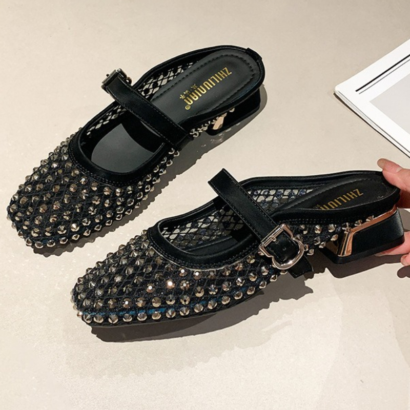 Klapki damskie z siateczki, zd – Rhinestone Sandal Women recenzja i cena