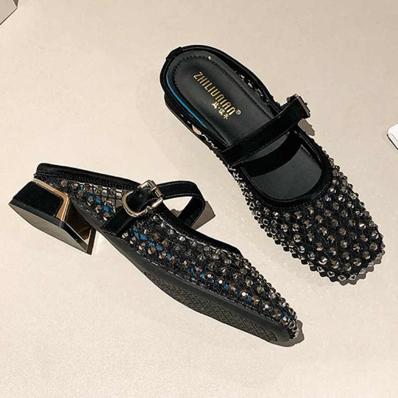Klapki damskie z siateczki, zd – Rhinestone Sandal Women recenzja i cena