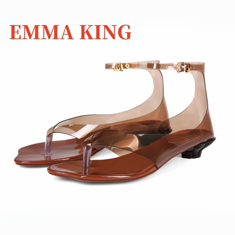 Damskie sandały typu thong z ż – Clear Strap Heel recenzja i cena
