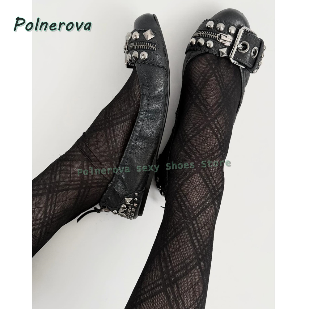 Buty Mary Jane z nitowaną klam – Women'S Shoes Round Toe recenzja i cena
