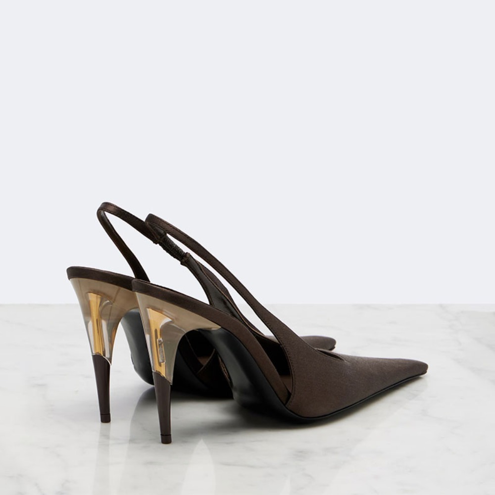 Damskie satynowe czółenka na s – Clear Strap Heel recenzja i cena