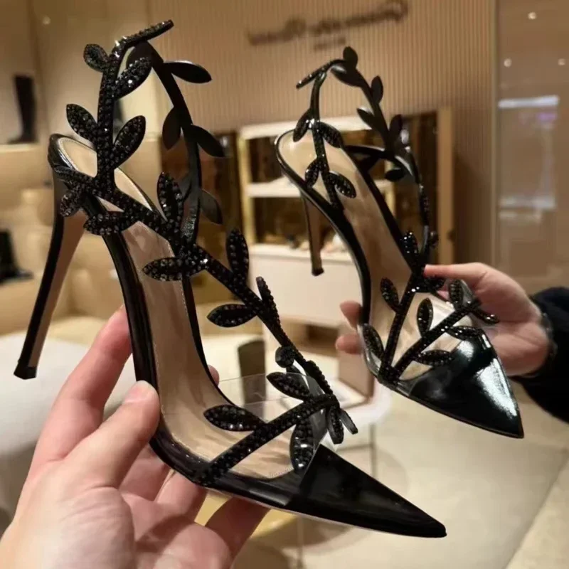 Projektant Rhinestone dekoracj – Clear Strap Heel recenzja i cena